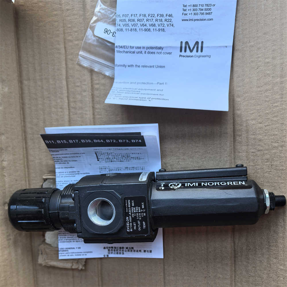 New Original Genuine IMI Norgren B82G-3GK-QP3-RMG Excelon Plus Filter/Regulator Reduced Weight and Size Double Safety Lock