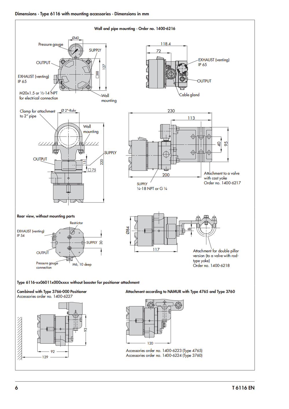 Samson Type 6111 I/p Converter Price for Direct Current Signals As 6111-Electro Pneumatic Convert Positionneur Convertisseur