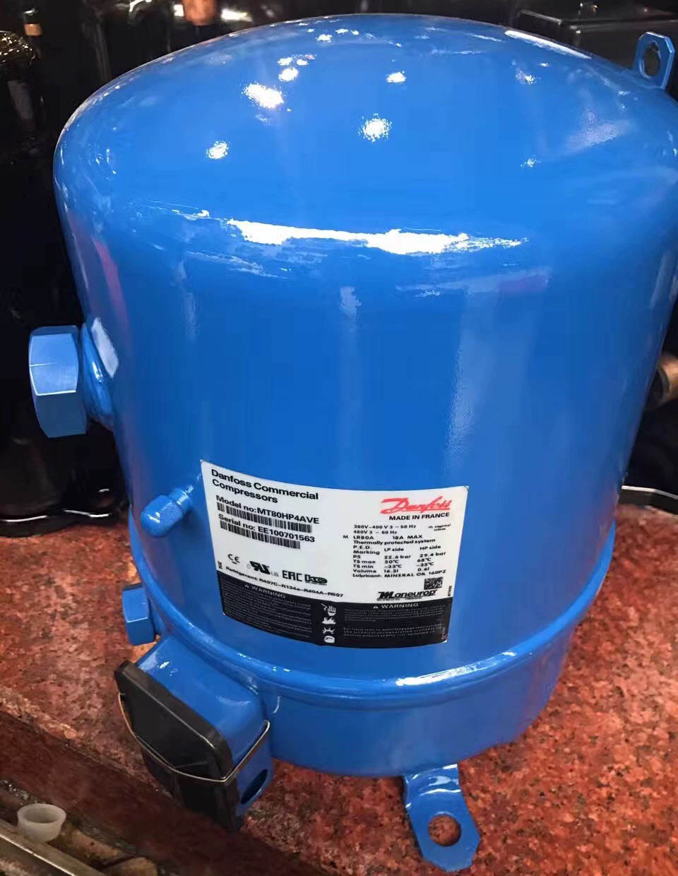 Refrigeration Helmetic Scroll Compressor MT80HP4AVE Refrigerants R22 R417A for Cold Storage Room Power Supply 460v/3/60Hz