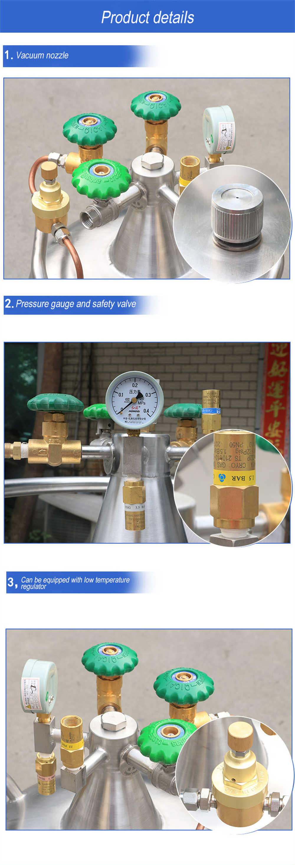 175L/195L/210L/500L Stainless Steel Liquid Nitrogen Dewar Storage tank