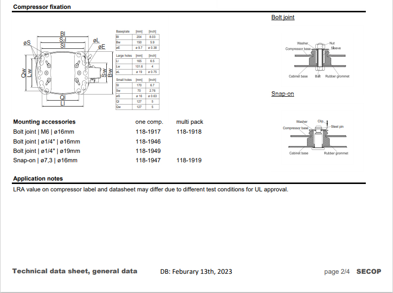 Refrigeration Helmetic Scroll Compressor SCE15CNLX Refrigerants R290 for Refrigerator Freezer Power Supply 208-230V/60Hz