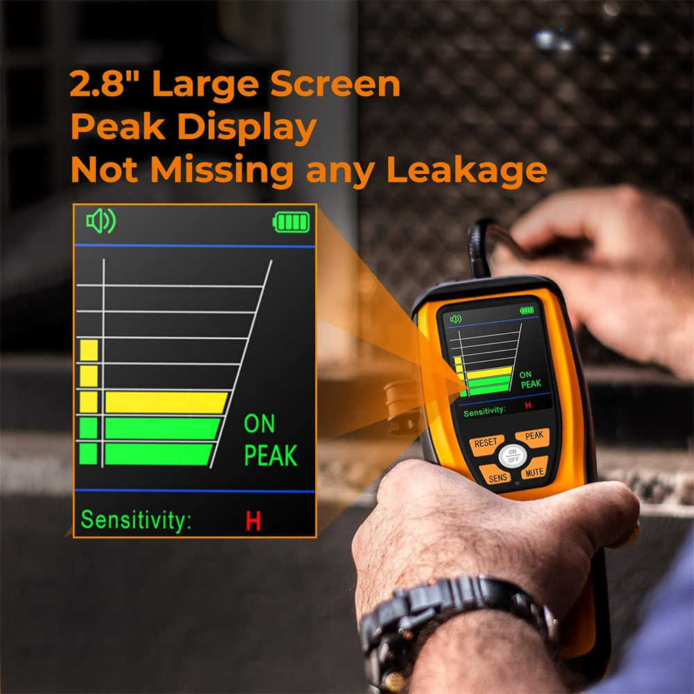 HVAC Refrigerant Leak Detector 10 Yrs Infrared Sensor Life Air Conditioning Detection, Automotive Gas Finder, ILD-200