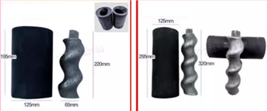 Plastering Machine Parts Screw Pump Rubber Stator Rotor
