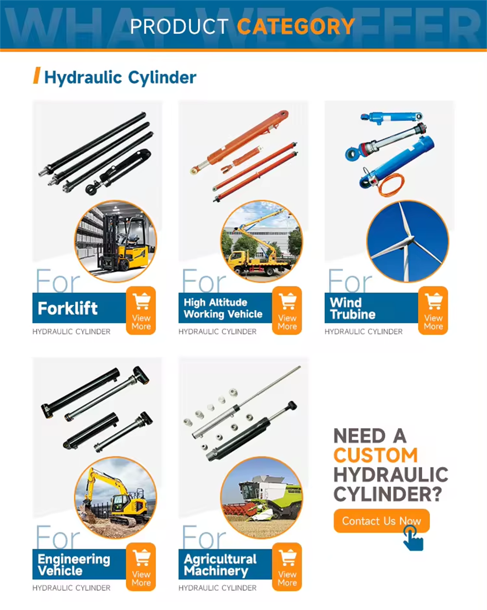 Support Customization No Standard Hydraulic Cylinder for Industrial Vehicle Forklift Tilt  Press  Tipper  Telescopic