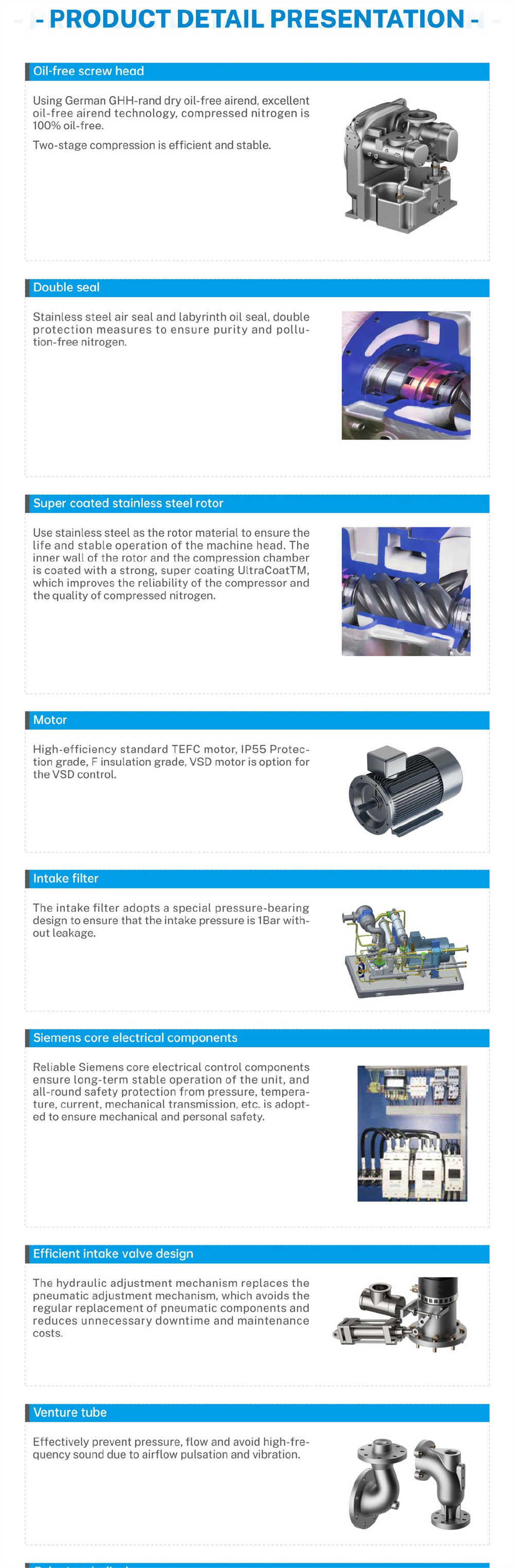 High Nitrogen Compressor  Nitrogen Booster Industrial Compressor  Oil Free Purity Free and Realialbity