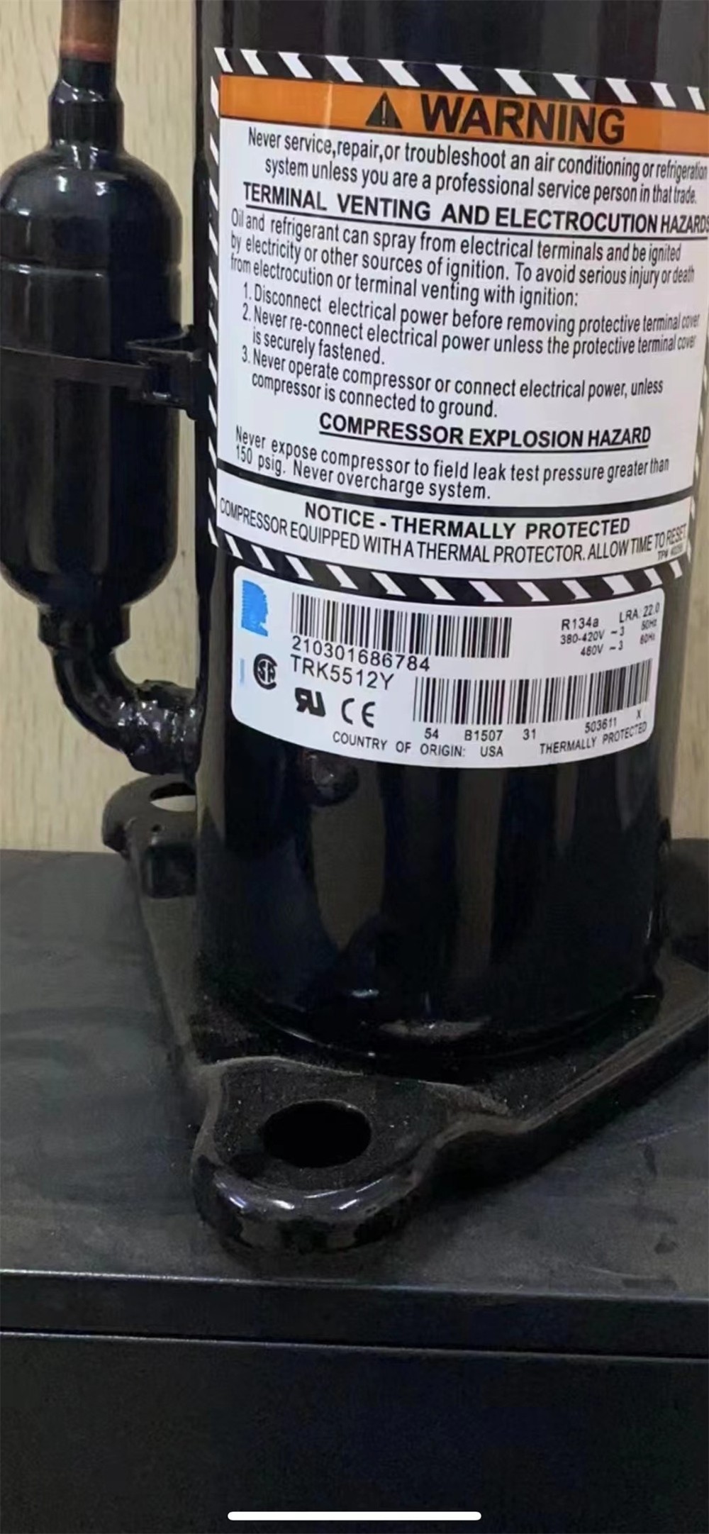 Hermetic Rotary Compressor TRK5512Y TRK5480Y TRK5450Y RK5512Y RK5480Y RK5450Y R134A 400V 3 50Hz 440 3 60Hz Tecumseh