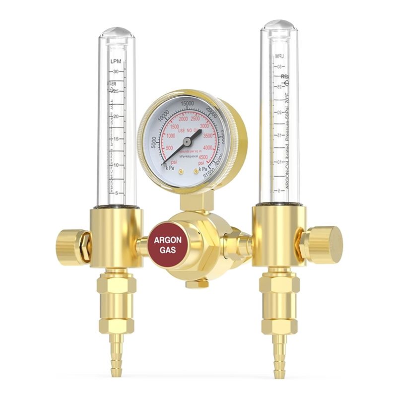 Dual Output Argon Regulator Flow Meter Mig Tig,0-4500PSI,CGA580 Inlet Connection