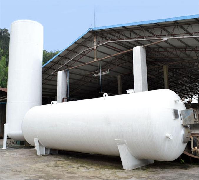 Horizontal Cryogenic Liquid CO2 O2 N2 Argon Storage tank for Cylinder Filling Station GB or ASME Standard