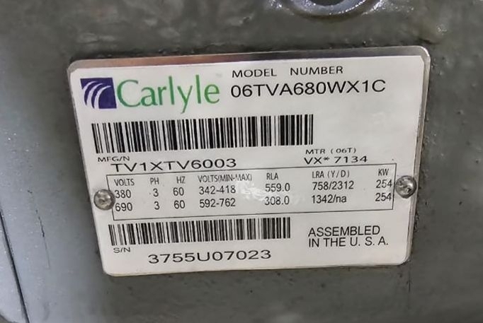 Original 340HP Refrigeration Reciprocating Semi-hermetic Twin Screw Compressors 06TVA680WX1C R134a