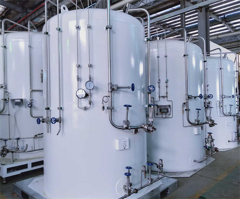 1000L 3000L 5000L Cryogenic Storage Tank Vertical  Liquid Oxygen Nitrogen Argon CO2 Natural Gas