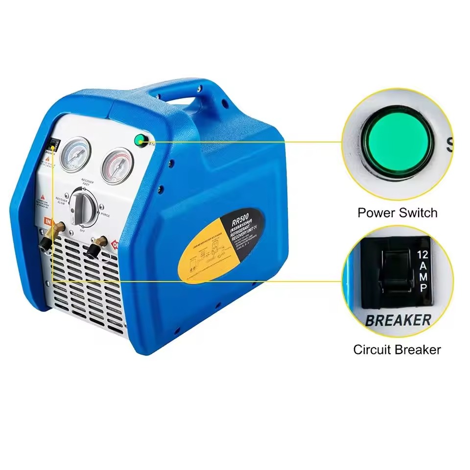HVAC  Gas Refrigerant Recovery Machine Air Conditioner Single Cylinder AC Recovery Machine RR500