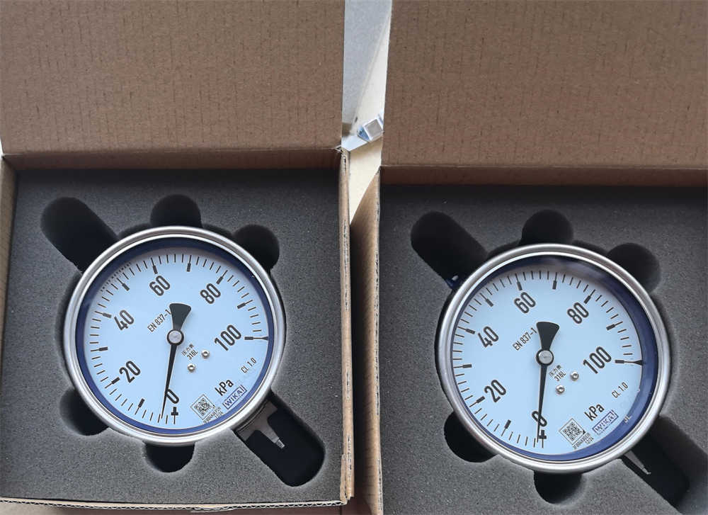 Differential pressure gauge with integrated working pressure indication and micro switch Model DPG40 Wika