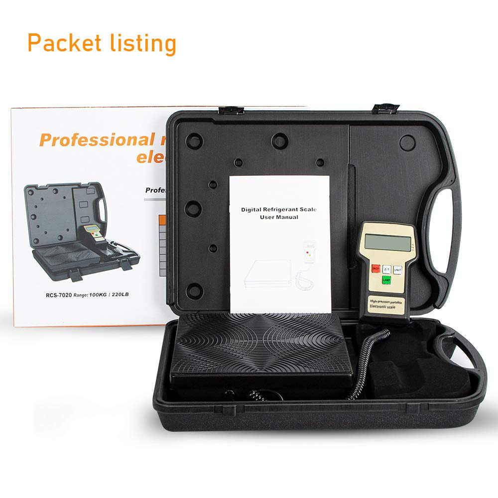 Digital Electronic Refrigerant Charging Weight Scales 100kg for HVAC AUTO AC Refrigerant Recovery with Case, 220LBS 100kg