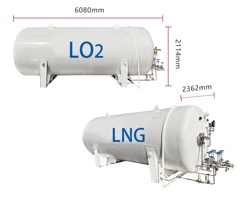 Low Temperature Storage tank 3M3 Oxygen Nitrogen Hydrogen Low Temperature Storage Vessel Horizontal Industrial Gas Storage tank